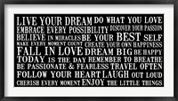 Live Your Dream 6 Framed Print