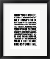 Find Your Voice 1 Framed Print