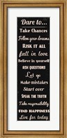 Framed Dare to Take Chances 1