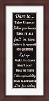 Framed Dare to Take Chances 1