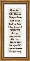 Framed Dare to Take Chances 2