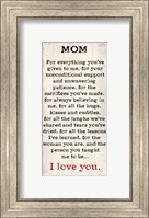 Framed Mom I Love You 1