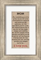 Framed Mom I Love You 3