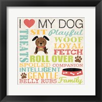 I Love My Dog 3 Framed Print