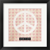 Framed Peace - Pink Hearts