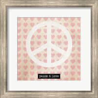 Framed Peace - Pink Hearts