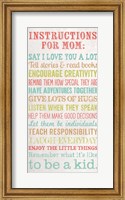 Framed Instructions for Mom