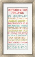 Framed Instructions for Mom