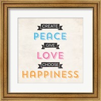 Framed Peace Love Happiness