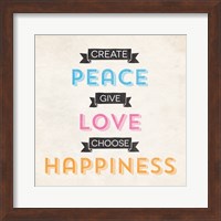 Framed Peace Love Happiness