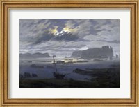 Framed Northern Sea by Moonlight