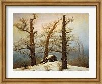 Framed Megalithic Cairn in the Snow, c. 1820
