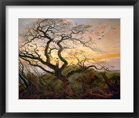 Framed Tree with Ravens and Prehistoric Tumulus on the Baltic Coast