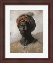 Framed Bust of a Black Man Wearing a Turban, 1826