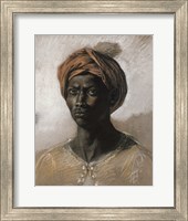 Framed Bust of a Black Man Wearing a Turban, 1826