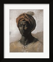 Framed Bust of a Black Man Wearing a Turban, 1826