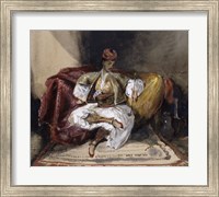 Framed Oriental Man Seated on a Divan with a Narghile, c. 1824-1825