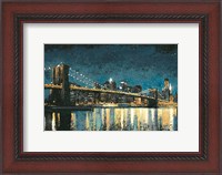 Framed Bright City Lights Blue I