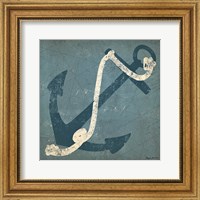 Framed Nautical Anchor Blue