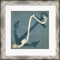 Framed Nautical Anchor Blue