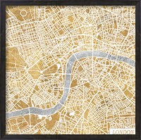 Framed Gilded London Map