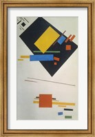 Framed Suprematist painting (with black trapezium and red square), 1915