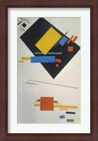 Framed Suprematist painting (with black trapezium and red square), 1915