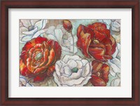 Framed Red and White Poppies Landscape