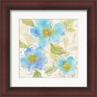 Framed Blue Poppy Garden II
