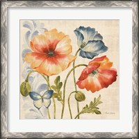 Framed Watercolor Poppies Multi I