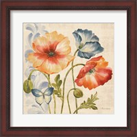 Framed Watercolor Poppies Multi I