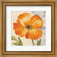 Framed Watercolor Poppies III (Orange)