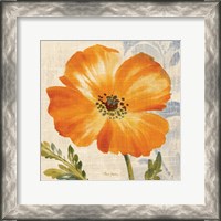 Framed Watercolor Poppies III (Orange)