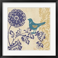 Framed Blue Indigo Bird II