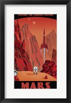 Framed Crimson Canyons Of Mars