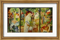 Framed Large Zoological Garden (Triptych)