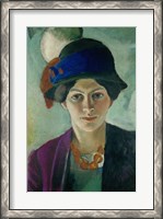 Framed Elisabeth Macke With Hat, 1909