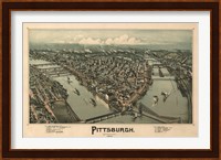 Framed Pittsburgh Map, 1902