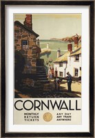 Framed Cornwall Village Train Ad