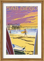 Framed San Diego Beach Ad