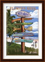Framed Florida Keys Sign Ad
