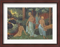 Framed Bathers With White Veils
