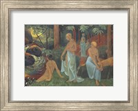 Framed Bathers With White Veils