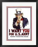 Framed I Want You For U.S. Army