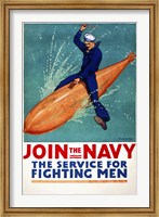 Framed Join the Navy, the Service for Fighting Men