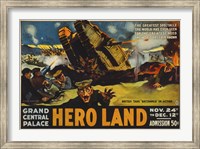 Framed Hero Land, WWI Movie Poster