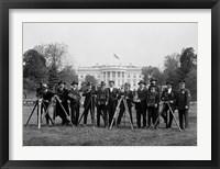 Framed Press Correspondents and Photographers on White House Lawn