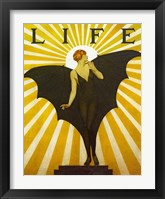 Framed Life Magazine Cover Bat Girl Yellow