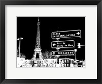 Framed Photograph of street signs in Paris - Black