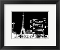 Framed Photograph of street signs in Paris - Black